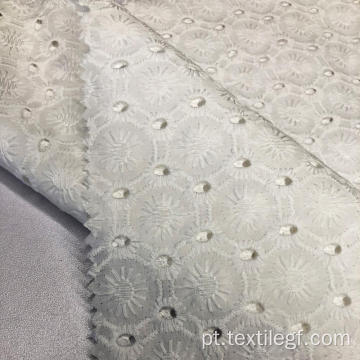 Tecido de tricô bordado branco